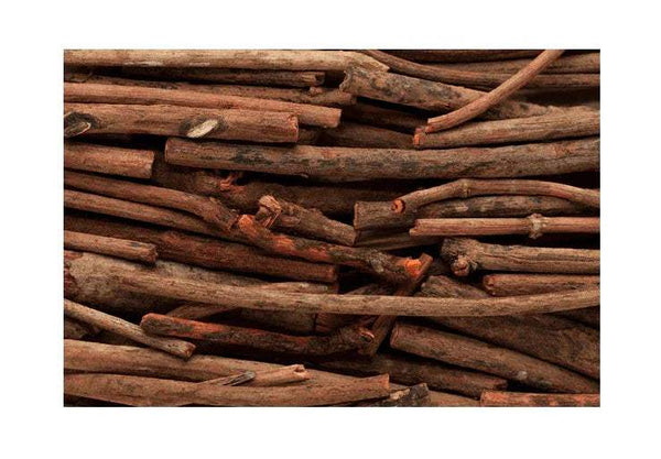 Majith Jadi Booti bark sticks close-up, dark brown, dried