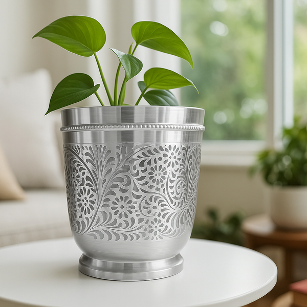 Premium Shine Brass Glass Silver (Box Packing)