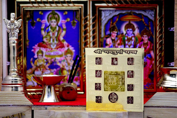 shri Nav Durga Yantra for Home, Pooja & Positive Energy - Achleshwar - Achleshwar
