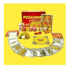 Navratri puja samagri set with gold-toned kalash, cups, powders, puja thali and tray