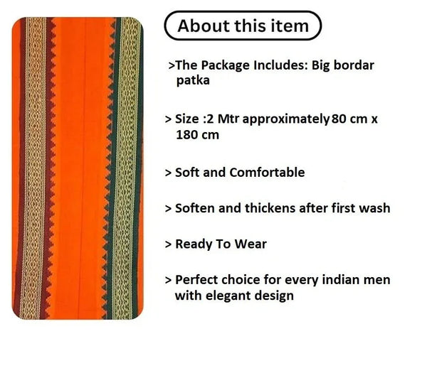 Pure Cotton Best Quality Gamcha/Patka Orange - Achleshwar