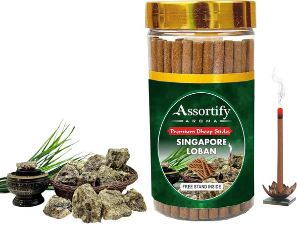 Singapore Loban Dhoop Sticks Box|Bamboless||100gm Jar Packaging | Less Smoke| - Achleshwar