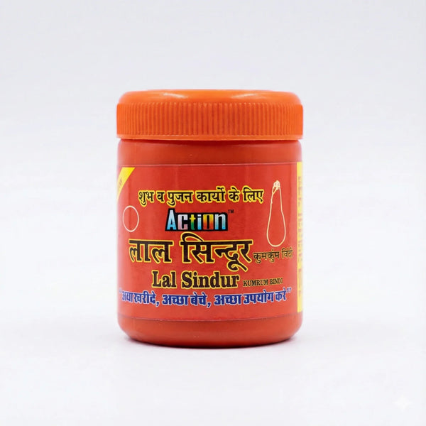 Action Lal Sindur Powder 50gm Pure Red Sindoor for Daily Pooja & Temple Worship - Achleshwar