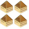 Golden metal pyramid set, four three-layer stacked designs with textured base