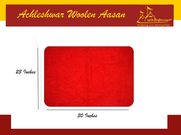 Handcrafted Pure Woolen Aasan Red & Yellow | Premium Reversible Meditation Mat for Pooja, Prayer, Yoga & Spiritual Sitting