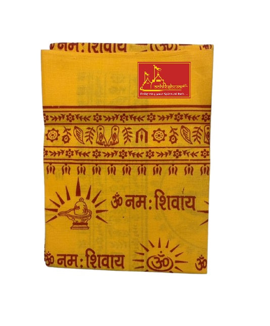 Shiv Bhakt Kesariya Ramnami Shawl Cotton / Om Namah Shivaya Print Orange Color