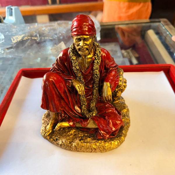 Resin Sai Baba Idol Ashirwad Murti for Pooja | Blessing Statue for Home Mandir, Office & Gift - Achleshwar