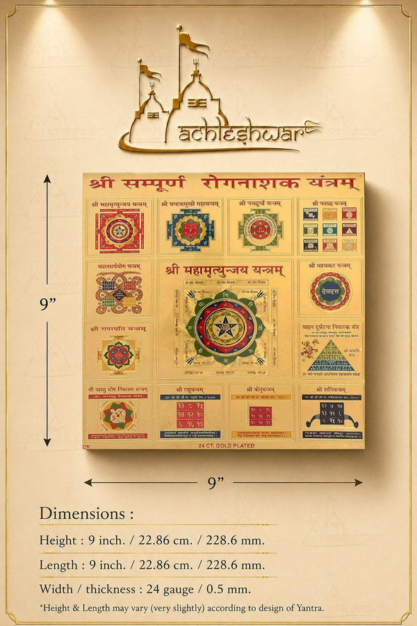 Yantra board, 9 x 9 inch size, printed circular emblem and multiple panels
