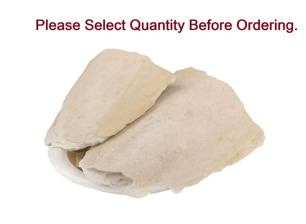 Off-white folded sheet-like pieces