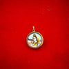 Round Lord Shiva pendant locket with colorful portrait in silver-tone frame