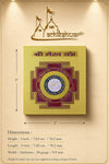 3x3 Shri Bhairav Yantra square board shown with acrylic stand and size diagram