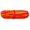 Red and yellow striped yarn bundle with tied loop and yellow band