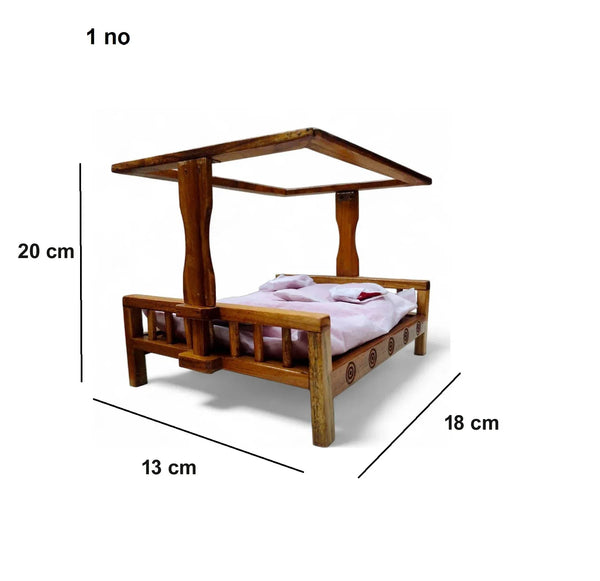 Laddu Gopal Singhasan Sagwaan Wooden NetBed for Laddu Gopal - Achleshwar