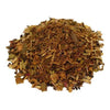 Hawan samagri dried incense mix pile, brown-gold with small pink petals