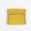 Embellished devotional chunri square, gold sequin fabric with frayed gold trim border