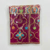 Purple Mata Rani chunri with gold embroidered vine and bead motifs, bordered