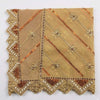 Golden devi mata chunni scarf with floral sequin motifs and beaded border