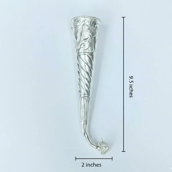 Silver Plated Gaumukhi Shringi for Abhishek – Traditional Shivling Pooja Accessory - Achleshwar