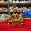Krishna holi balti set with red gold bucket and upright golden pichkari sprayer