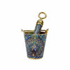 Decorative peacock-pattern bucket with golden spout and handle