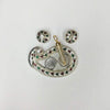 Decorative Holi plate set with pichkari handle and two jeweled side bowls