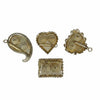 Gold-tone beaded decorative Holi accessory set with ornate cutout motifs