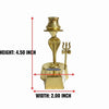 Brass argha pooja stand size diagram, height 4.5 in and width 2 in
