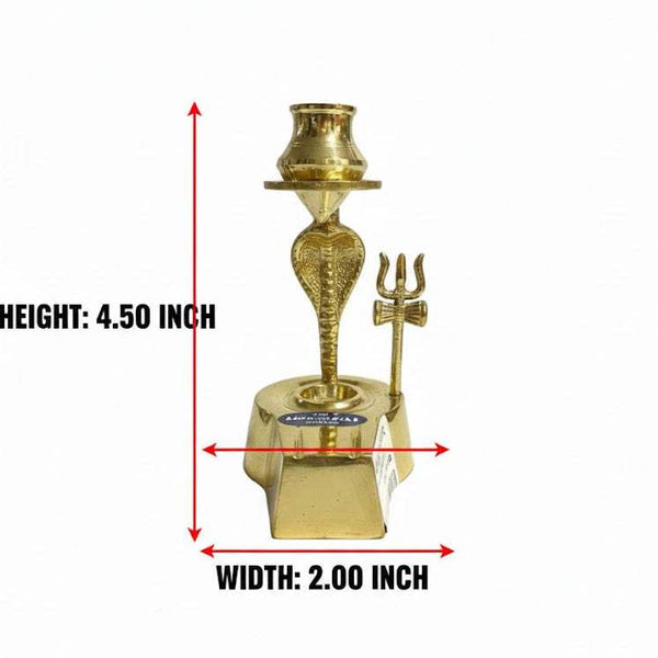 Brass argha pooja stand size diagram, height 4.5 in and width 2 in