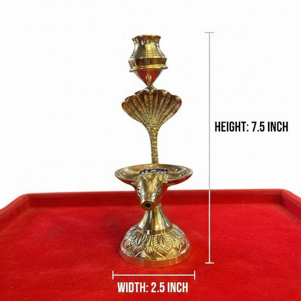 Brass jelhari water flow lamp, height 7.5 inch, width 2.5 inch
