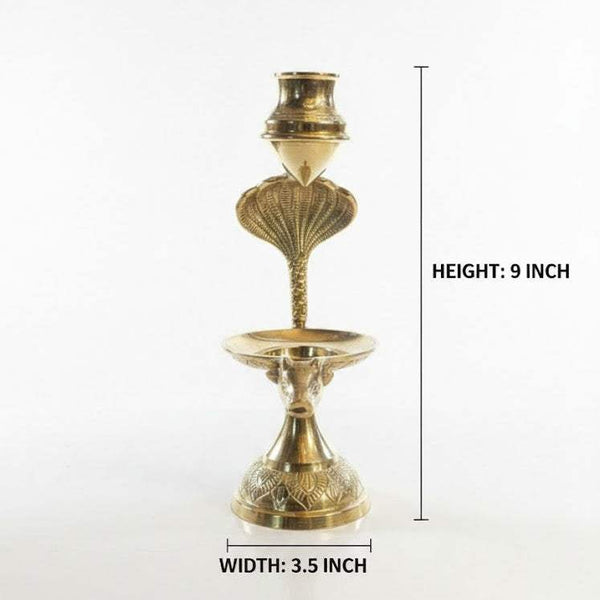 Brass jelhari water flow lamp, height 9 inch, width 3.5 inch