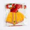 Festival idol outfit set: red top, yellow skirt, gold trim, green jewel center