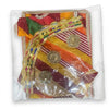 Festival idol outfit set: multicolor draped top with maroon-striped fabric, gold trim