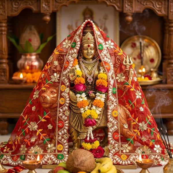 Mata Rani Chunri for Pooja – Devi Mata Chunni 4x12 Inch