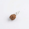 Brown 3-faced rudraksha bead pendant on silver-toned hook