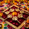 Wooden Handle Brass Panch Aarti Diya/Designer Five Face - Achleshwar