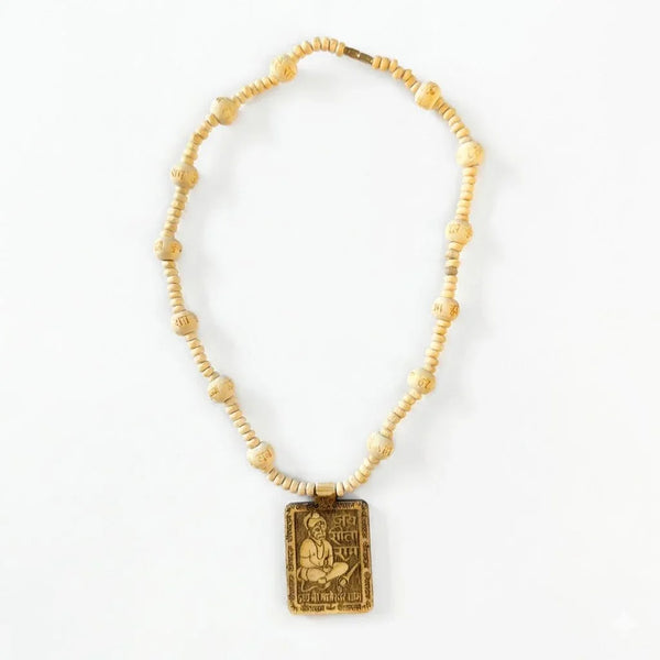 Tulsi Mala with White Hanuman Pendant for Bhakti, Japa & Daily Wear - Achleshwar