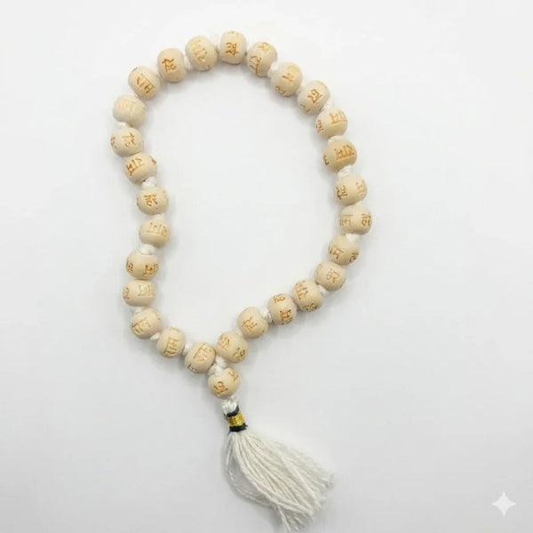 27+1 Tulsi Mala (Ram Written) Wearing / Chanting Wooden Rosary 8 mm - Achleshwar