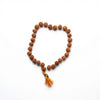 Rudraksha bead mala, natural brown 8 mm beads, with long tassel