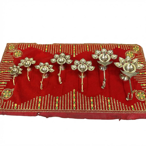 Achleshwar Brass Panch Aarti Diya | 5-Face Jyoti Diya for Puja, Temple & Mahaaarti