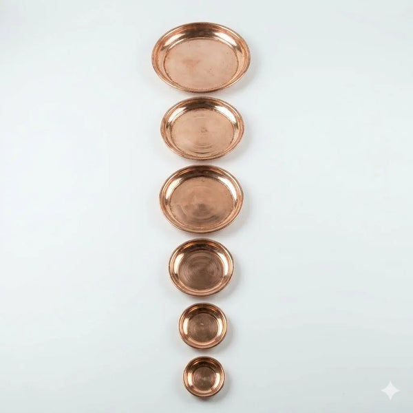 Pure Copper Pooja Plate | Traditional Tamra Pooja Thali for Puja, Aarti & Rituals - Achleshwar