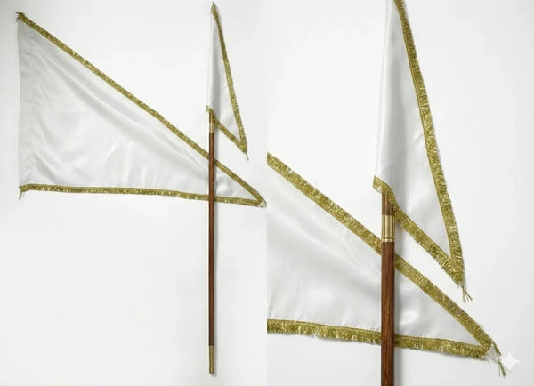 White Colour Religious Flag / Jhanda / Dhwaj for Puja, Mandir & Spiritual Rituals - Achleshwar