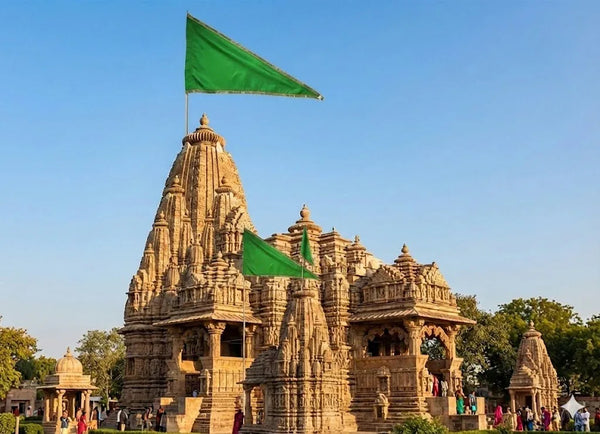 Green Colour Flag/Jhanda/dhwaj for Religious Purpose - Achleshwar - Achleshwar