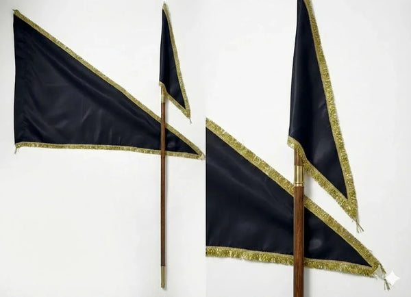 Black Colour Flag/Jhanda with Golden Lace Black Colour Flag/Jhanda - Achleshwar