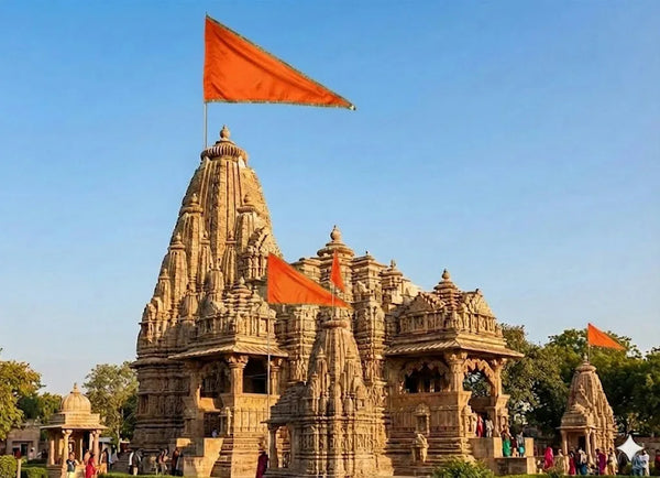 Orange Triangle Flag (Jhanda / Dhwaj) - Achleshwar