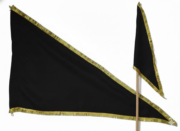 Achleshwar Black Colour Flag/Jhanda with Golden Lace Black Colour Flag/Jhanda
