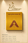 Durghatna yantra chart with maroon triangular grid, dimensions text, and border