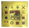 Golden plated Vashikaran yantra plate with ornate border and central deity panel
