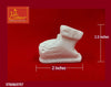 White marble Nandi figurine, seated with carved texture