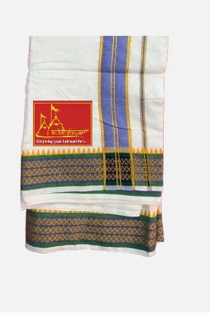 Pure cotton special dhoti set White colour along angvastra - Achleshwar