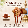 Original 5 Mukhi Rudraksha Mala 108+1 Beads for Daily Jaap Mala & Wearing by Girls Multiple Sizes | Achleshwar